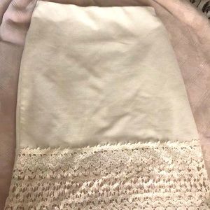 Cream color skirt with fun hem detail